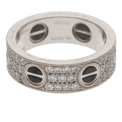 Cartier LOVE K18WG Diamond Ceramic Ring Size ONE SIZE