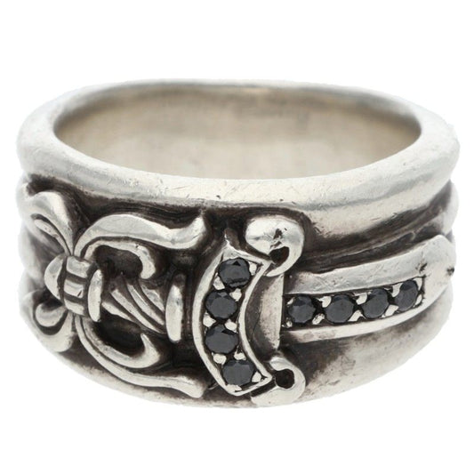 Chrome Hearts Dagger Pave Black Diamond Silver Size ONE SIZE