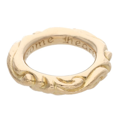 Chrome Hearts 22K SCRL BAND Gold Ring Yellow Size US 4.5