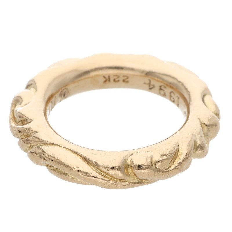 Chrome Hearts 22K SCRL BAND Gold Ring Yellow Size US 4.5