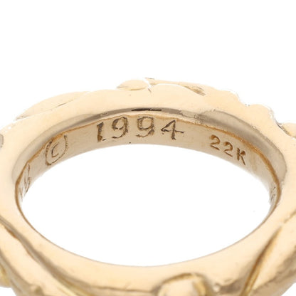 Chrome Hearts 22K SCRL BAND Gold Ring Yellow Size US 4.5
