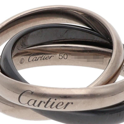 Cartier Trinity K18WG Black Ceramic Ring Size ONE SIZE