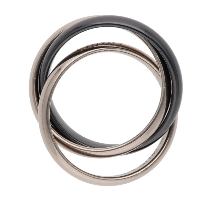 Cartier Trinity K18WG Black Ceramic Ring Size ONE SIZE