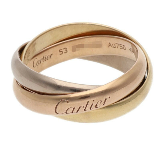 Cartier Trinity Classic K18YG PG WG Ring Size ONE SIZE