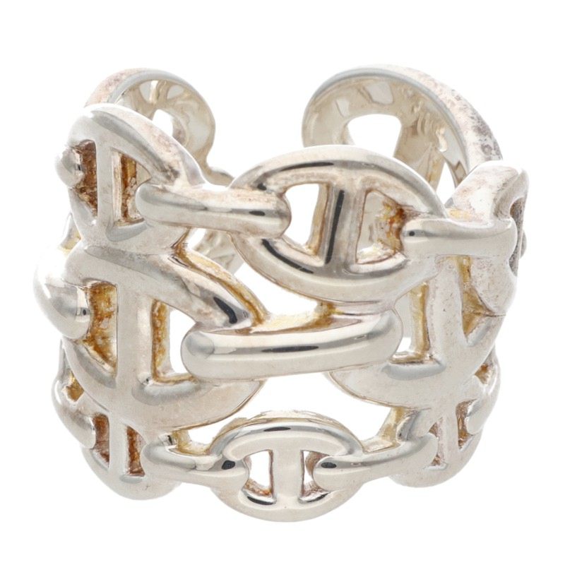 HERMES Chaine d'Ancre Enchainee GM Silver Ring Size ONE SIZE