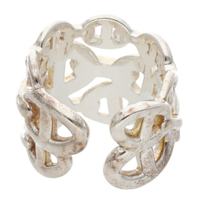 HERMES Chaine d'Ancre Enchainee GM Silver Ring Size ONE SIZE
