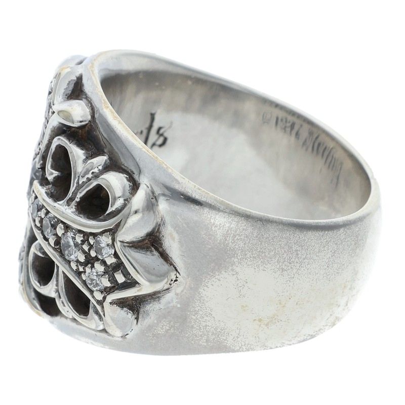 Chrome Hearts Keeper Pave Diamond Silver Ring Size ONE SIZE