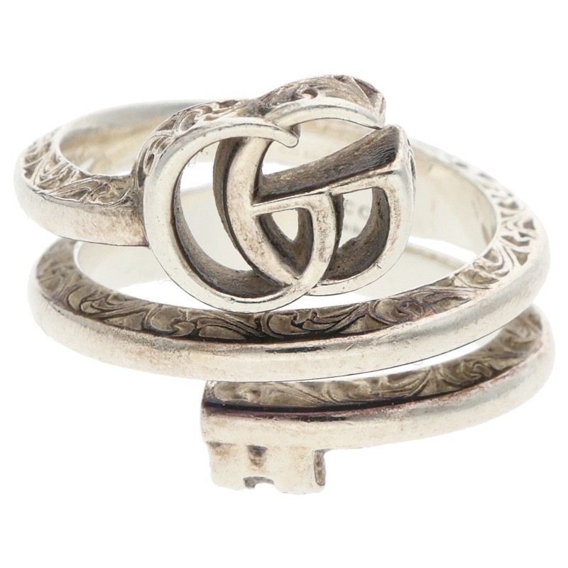 GUCCI GG Marmont Key Motif Silver Ring Size ONE SIZE