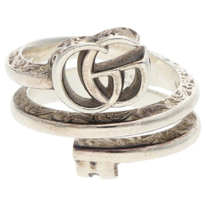 GUCCI GG Marmont Key Motif Silver Ring Size ONE SIZE