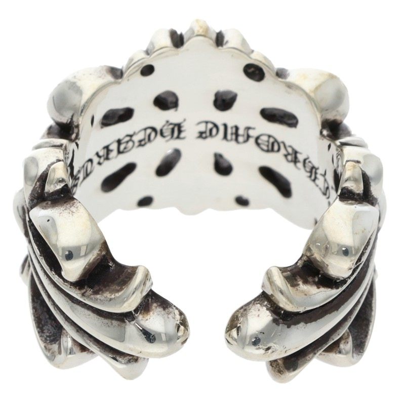 Chrome Hearts DBL FLRL CRS Silver Ring 925 Size US 6.5