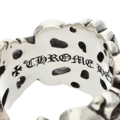 Chrome Hearts DBL FLRL CRS Silver Ring 925 Size US 6.5