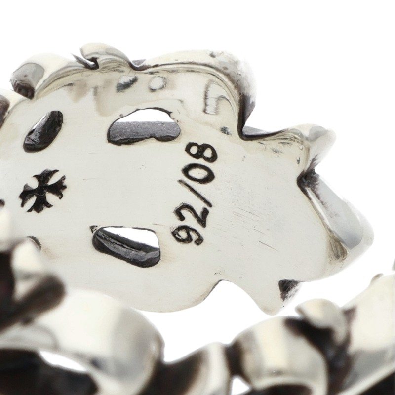 Chrome Hearts DBL FLRL CRS Silver Ring 925 Size US 6.5