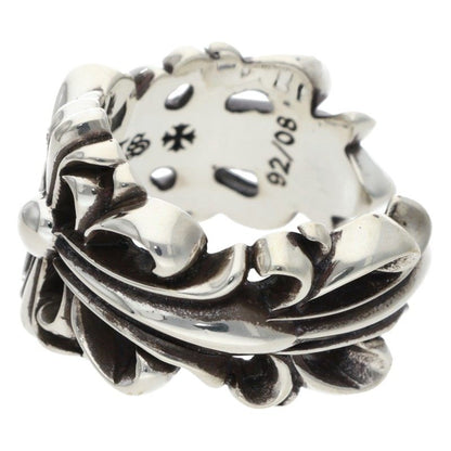 Chrome Hearts DBL FLRL CRS Silver Ring 925 Size US 6.5