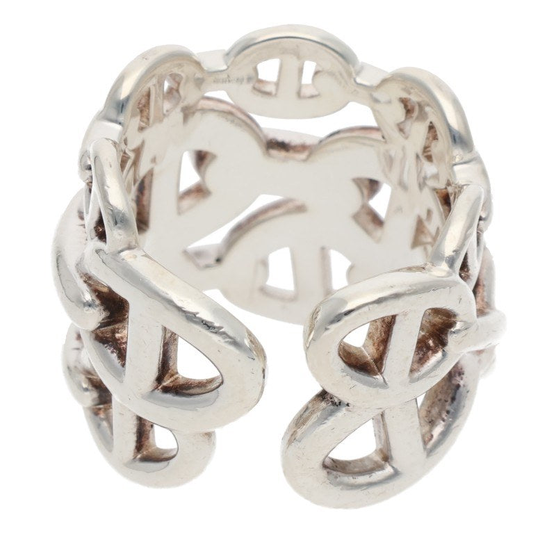 HERMES Chaine d'Ancre Enchainee GM Silver Ring Size ONE SIZE