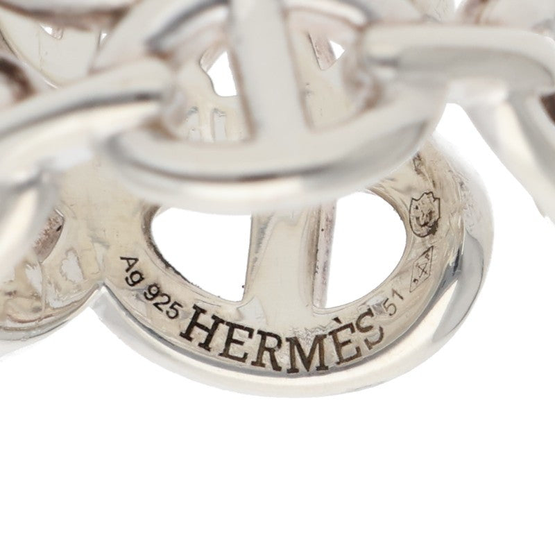 HERMES Chaine d'Ancre Enchainee GM Silver Ring Size ONE SIZE
