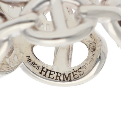 HERMES Chaine d'Ancre Enchainee GM Silver Ring Size ONE SIZE