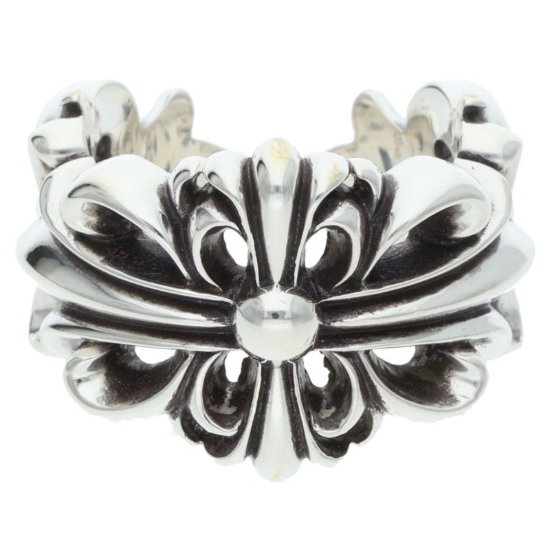 Chrome Hearts DBL FLRL CRS Silver Ring 925 Size ONE SIZE