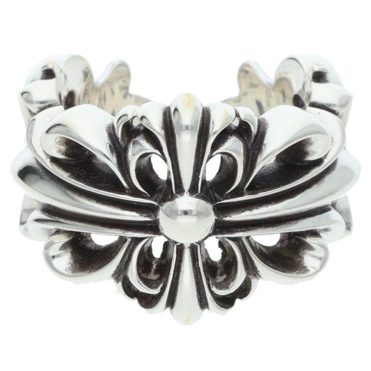Chrome Hearts DBL FLRL CRS Silver Ring 925 Size ONE SIZE