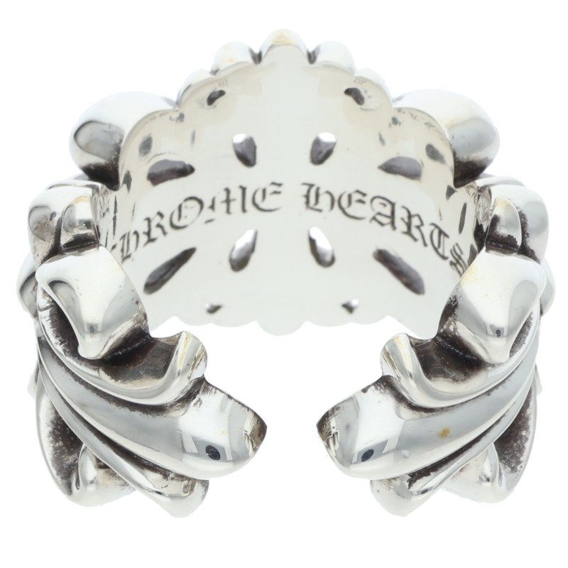 Chrome Hearts DBL FLRL CRS Silver Ring 925 Size ONE SIZE