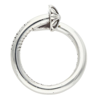 Chrome Hearts Nail Crossball Silver Ring Size US 7