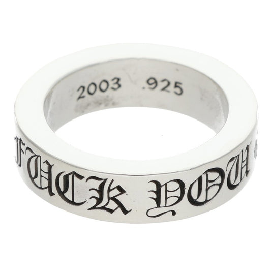 Chrome Hearts 6mm Spacer FUCKYOU Silver Ring Size ONE SIZE