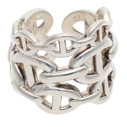 HERMES Chaine d'Ancre Enchainee GM Silver Ring Size ONE SIZE