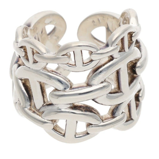 HERMES Chaine d'Ancre Enchainee GM Silver Ring Size ONE SIZE