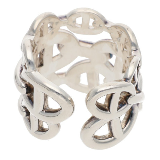 HERMES Chaine d'Ancre Enchainee GM Silver Ring Size ONE SIZE