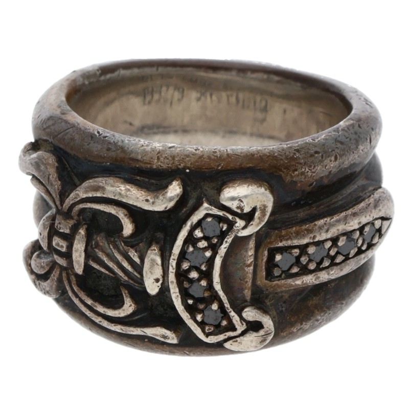Chrome Hearts Dagger Pave Black Diamond Silver Size Multi