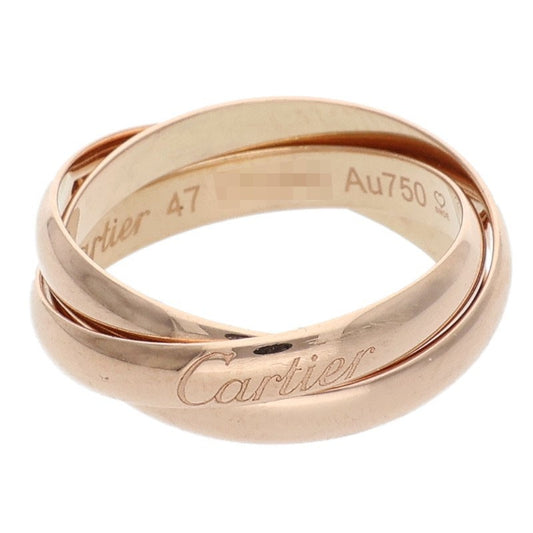 Cartier Trinity K18 Pink Gold Triple Ring Size ONE SIZE