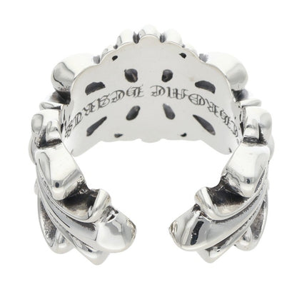Chrome Hearts Double Floral Cross Silver Ring Size ONE SIZE