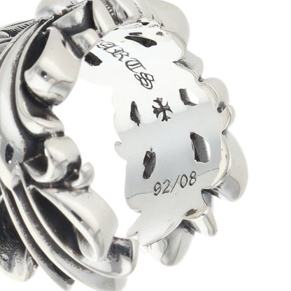 Chrome Hearts Double Floral Cross Silver Ring Size ONE SIZE