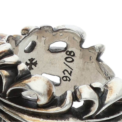 Chrome Hearts Double Floral Cross Silver Ring Size US 10.5