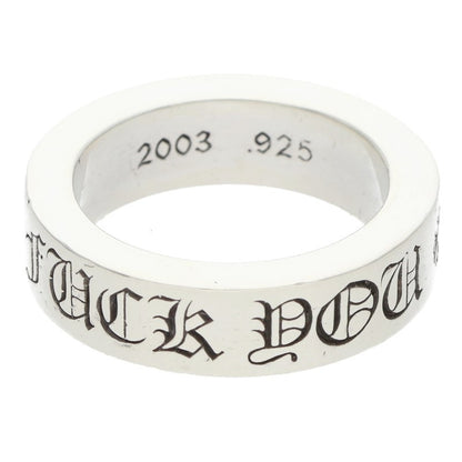 Chrome Hearts 6mm Spacer FUCKYOU Silver Ring Size ONE SIZE