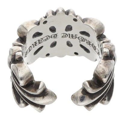 Chrome Hearts DBL FLRL CRS Silver Ring Size 17.5