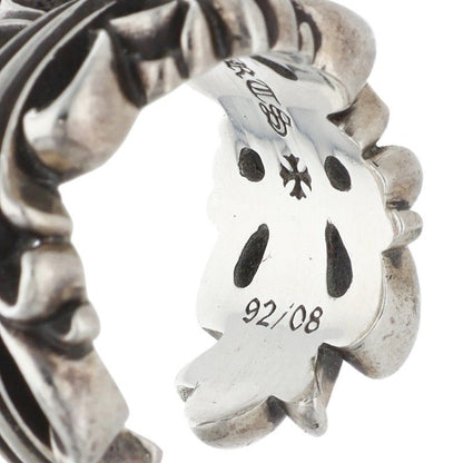 Chrome Hearts DBL FLRL CRS Silver Ring Size 17.5
