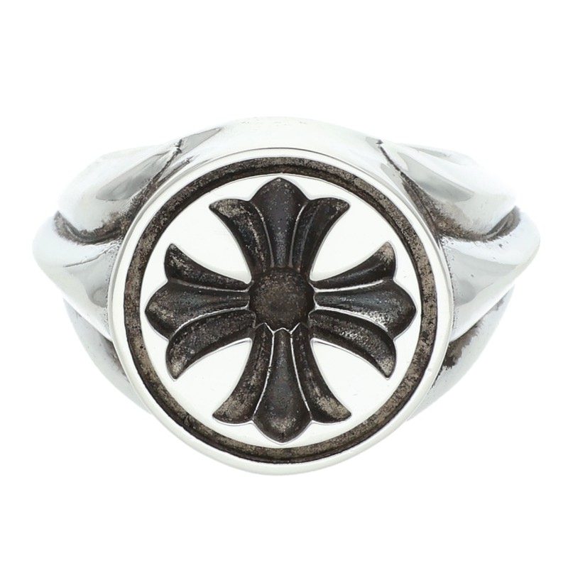 Chrome Hearts Seal Stamp CH Plus Silver Ring Size ONE SIZE
