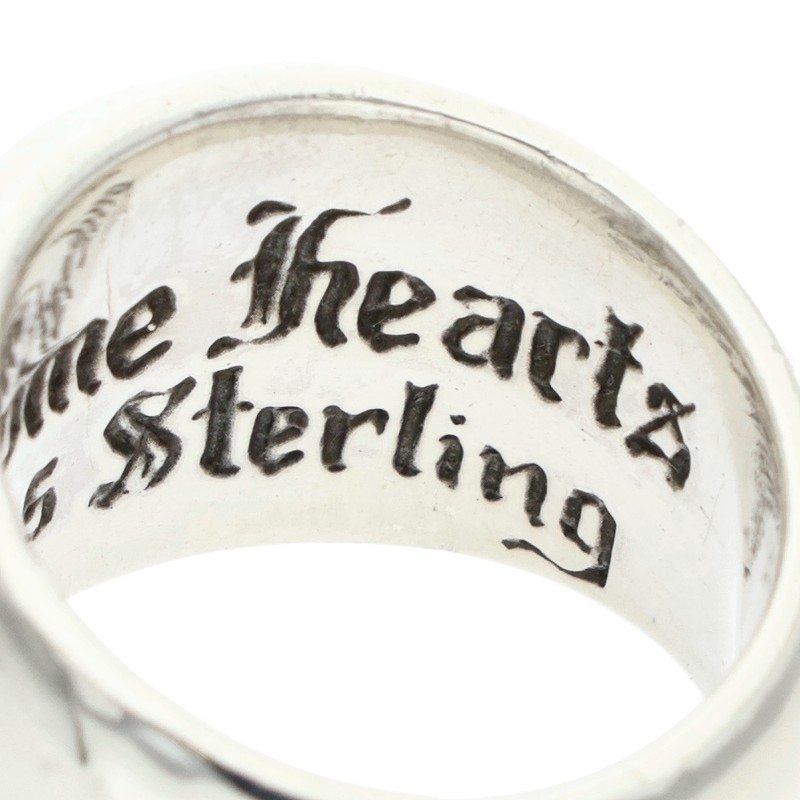Chrome Hearts Heart In Band Silver Ring Size US 4