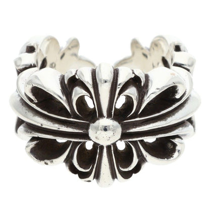 Chrome Hearts DBL FLRL CRS Silver Ring Size ONE SIZE