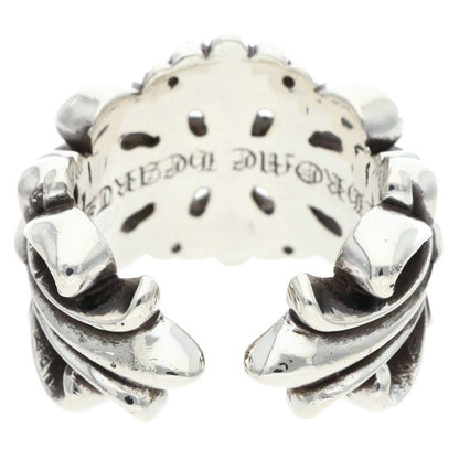 Chrome Hearts DBL FLRL CRS Silver Ring Size ONE SIZE