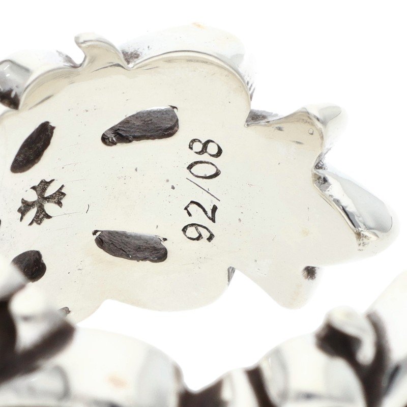 Chrome Hearts DBL FLRL CRS Silver Ring Size ONE SIZE