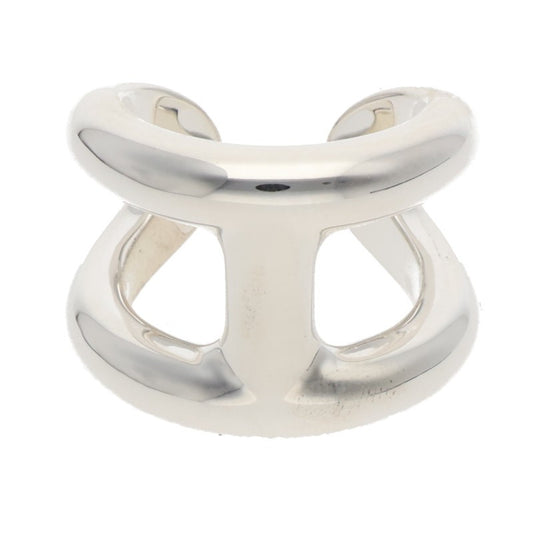 HERMES Osmose GM Silver Ring Size ONE SIZE