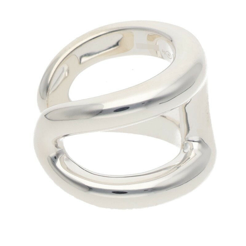 HERMES Osmose GM Silver Ring Size ONE SIZE