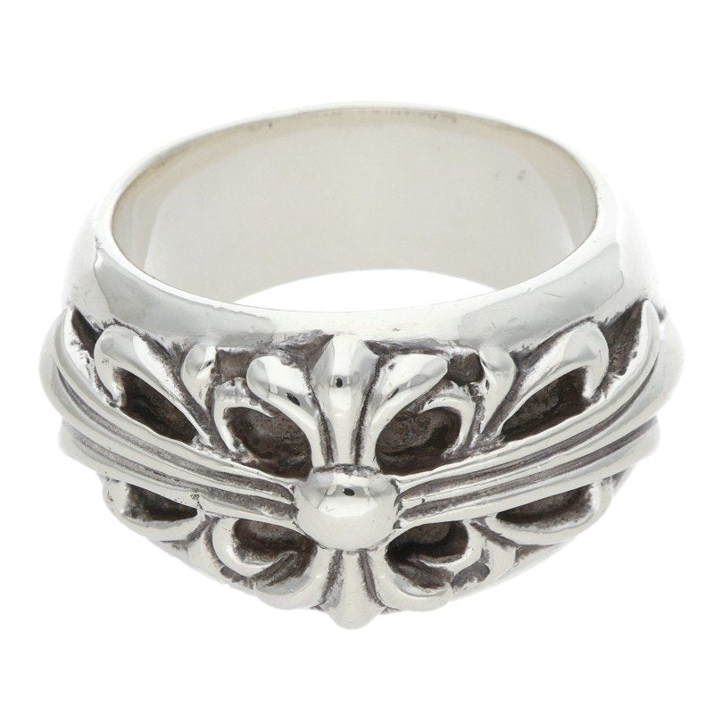 Chrome Hearts FLRL CRS Floral Cross Ring Size ONE Silver