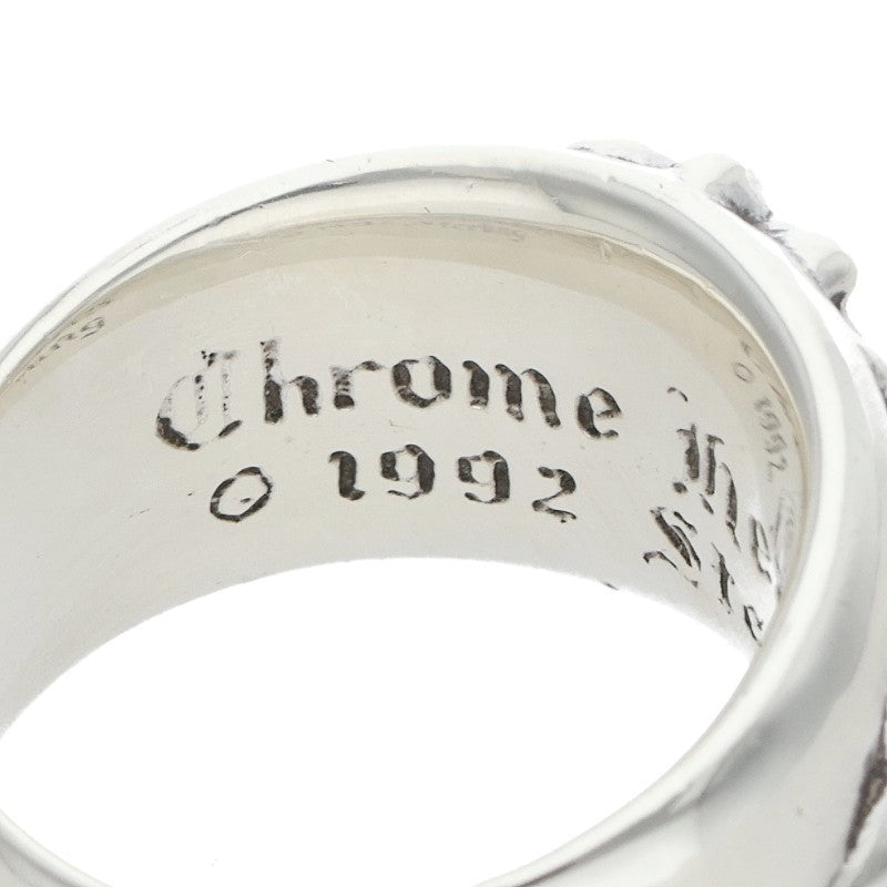 Chrome Hearts FLRL CRS Floral Cross Ring Size ONE Silver
