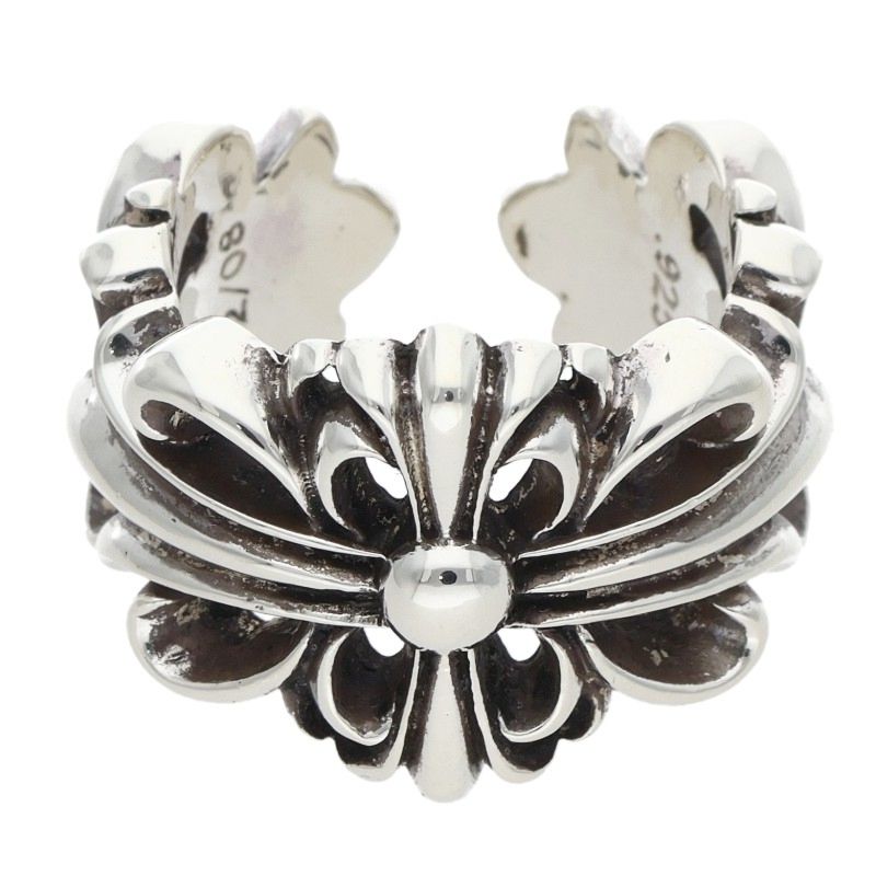 Chrome Hearts Double Floral Cross 925 Silver Size ONE SIZE
