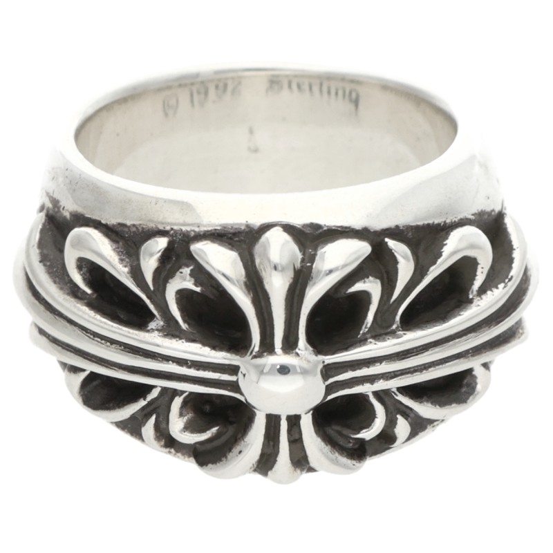 Chrome Hearts Floral Cross Silver Ring Size JP 9