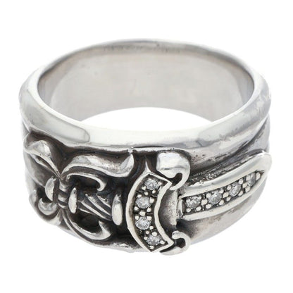 Chrome Hearts Dagger Pave Diamond Silver Ring Size ONE SIZE