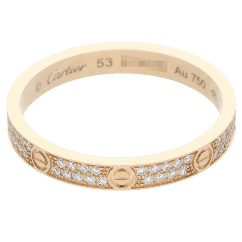 Cartier Mini Love Ring 18K YG Pave Diamond Size ONE SIZE