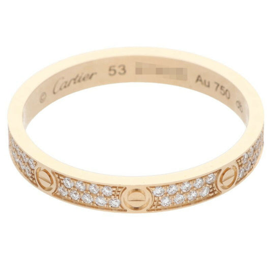 Cartier Mini Love Ring 18K YG Pave Diamond Size ONE SIZE